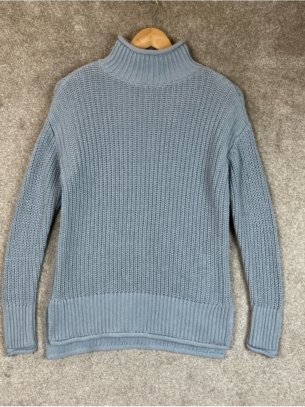 Haven Well Within Sweater Womens Extra Small Blue Cotton Pullover Knit- 4681